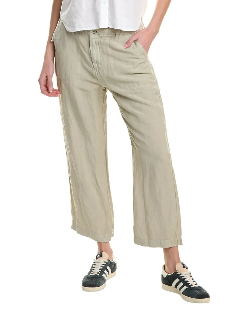 Bella Dahl Blakely Utility Linen-Blend Wide Leg Crop Pant Nocolor