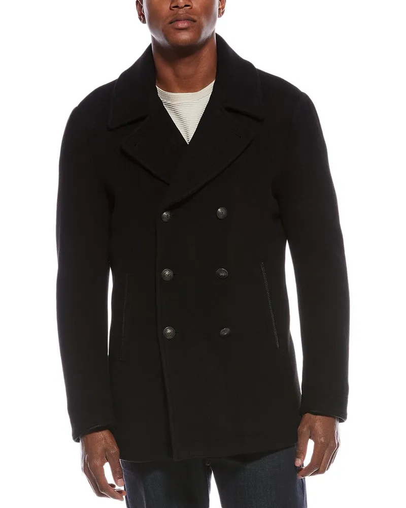 John Varvatos Carlos Wool-Blend Peacoat Black