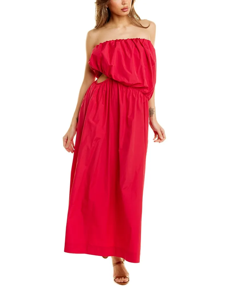 Esse Studios Strapless Midi Dress Red