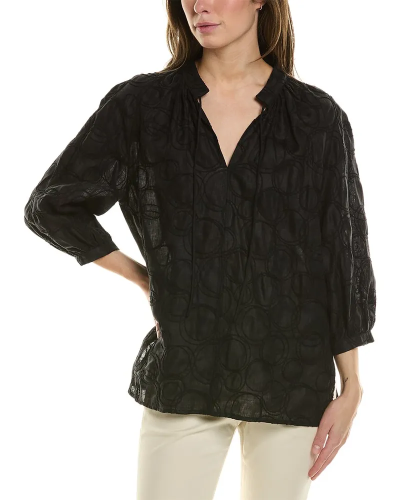 Piazza Sempione Linen-Blend Shirt Black