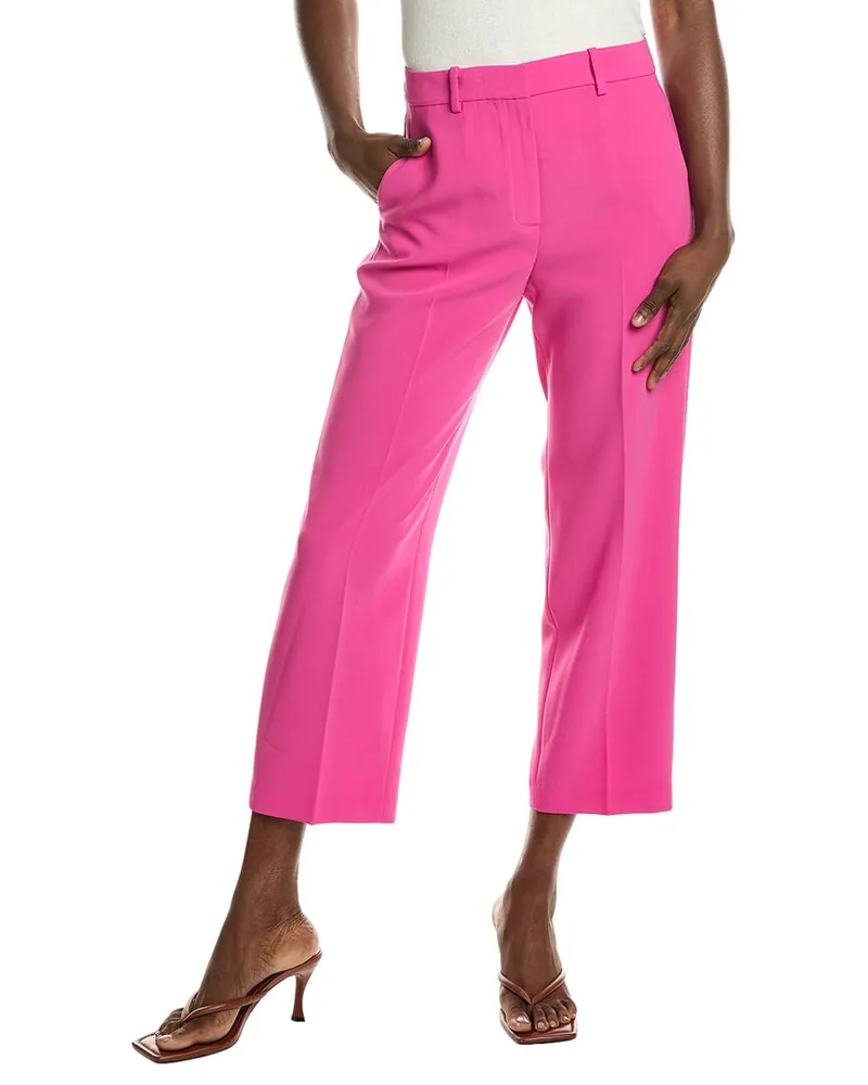 Theory High-Waist Straight Pant Pink