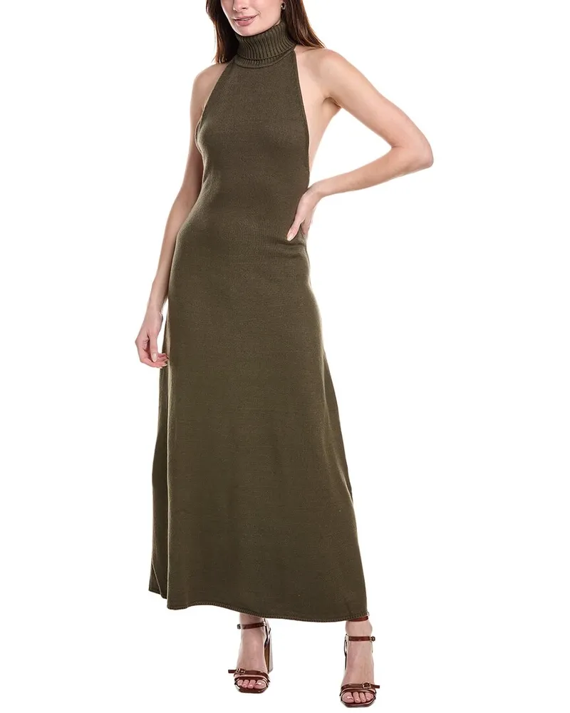 WeWoreWhat Open Back Halter Maxi Dress Grey