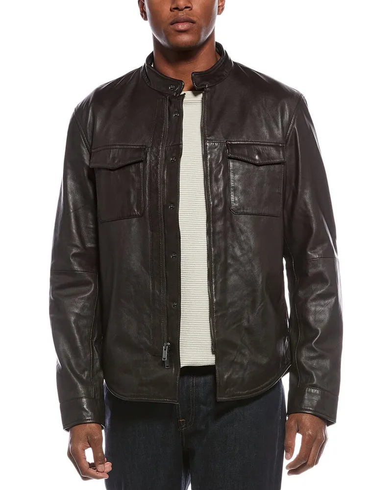 John Varvatos Steve Suede Jacket Brown