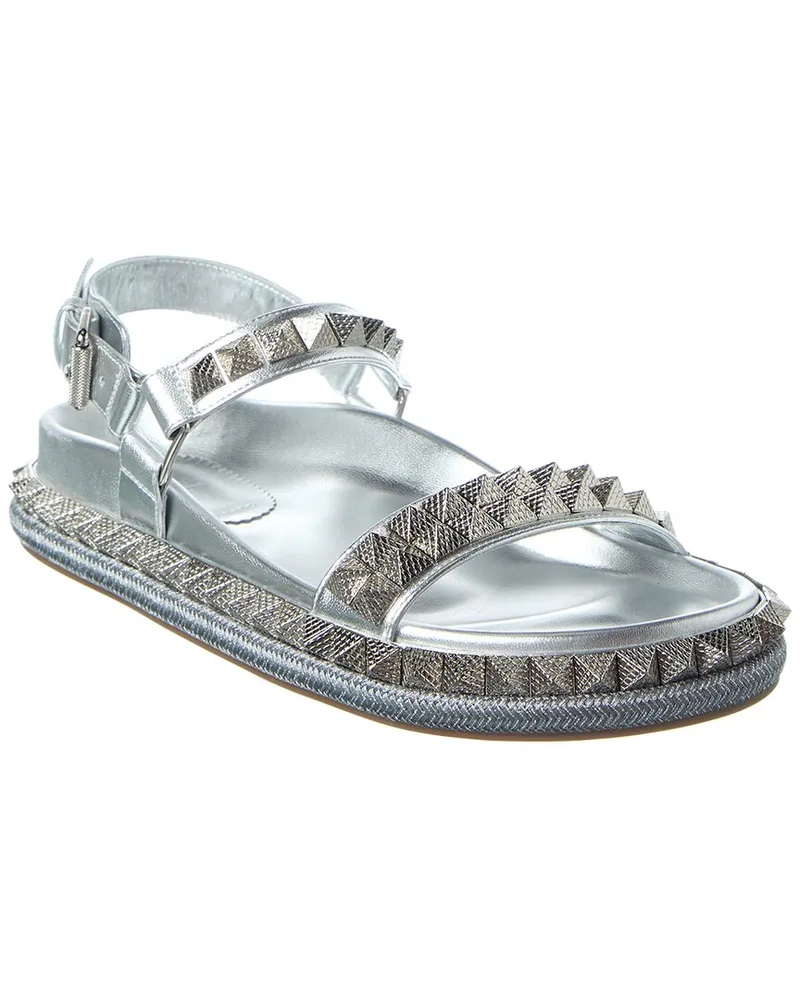 Christian Louboutin Pyrabizz Leather Sandal Silver