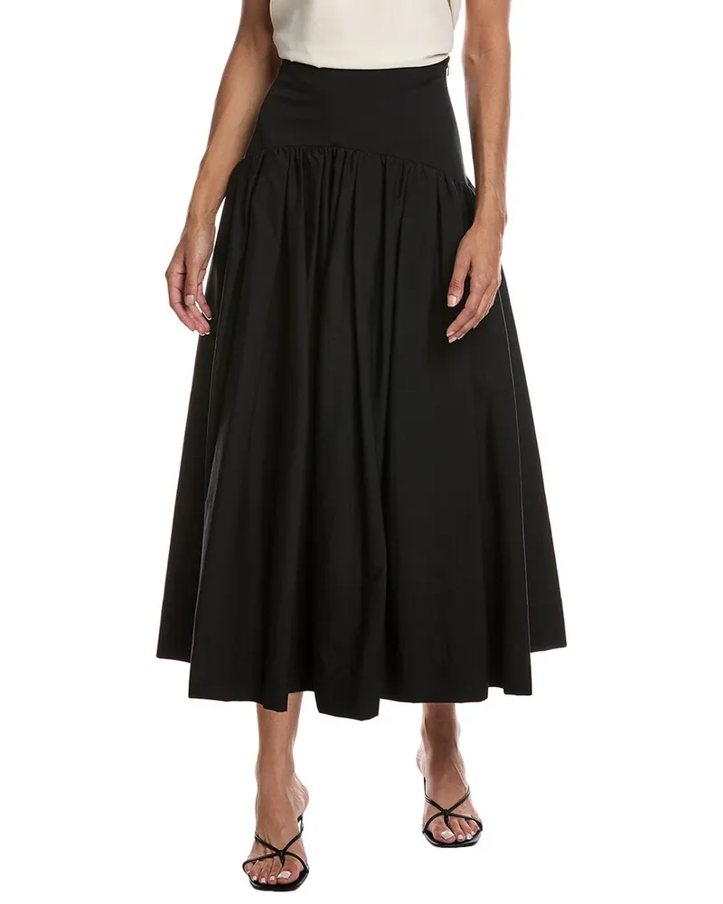 Lela Rose Drop-Waist Skirt Black