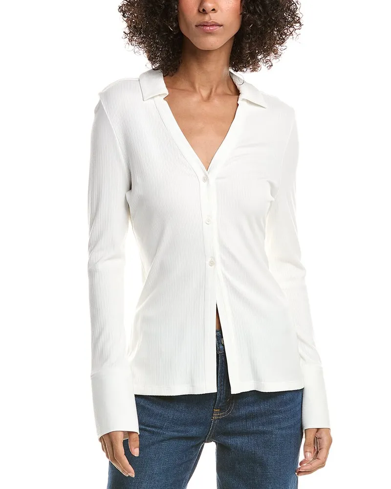 Derek Lam Chandler Rib Button Down Top Nocolor
