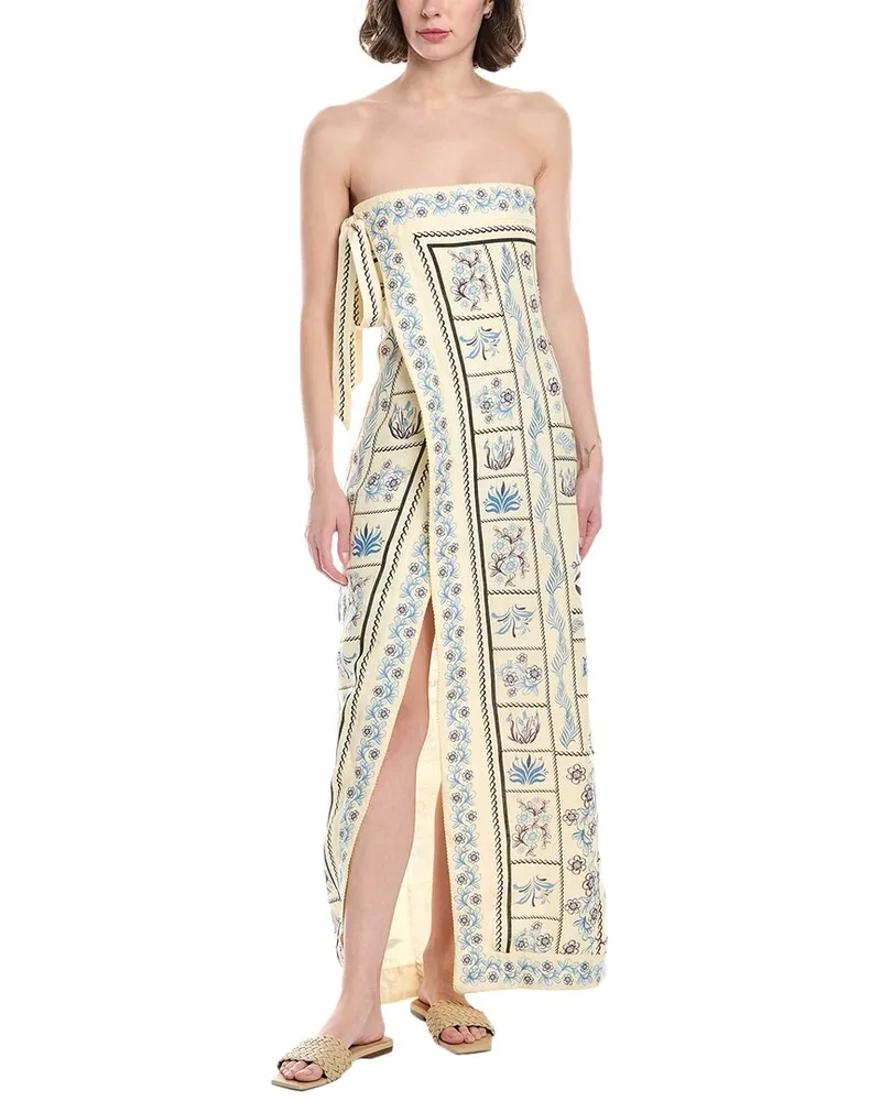 AGUA BENDITA Tinaja Silk-Blend Caftan Blue