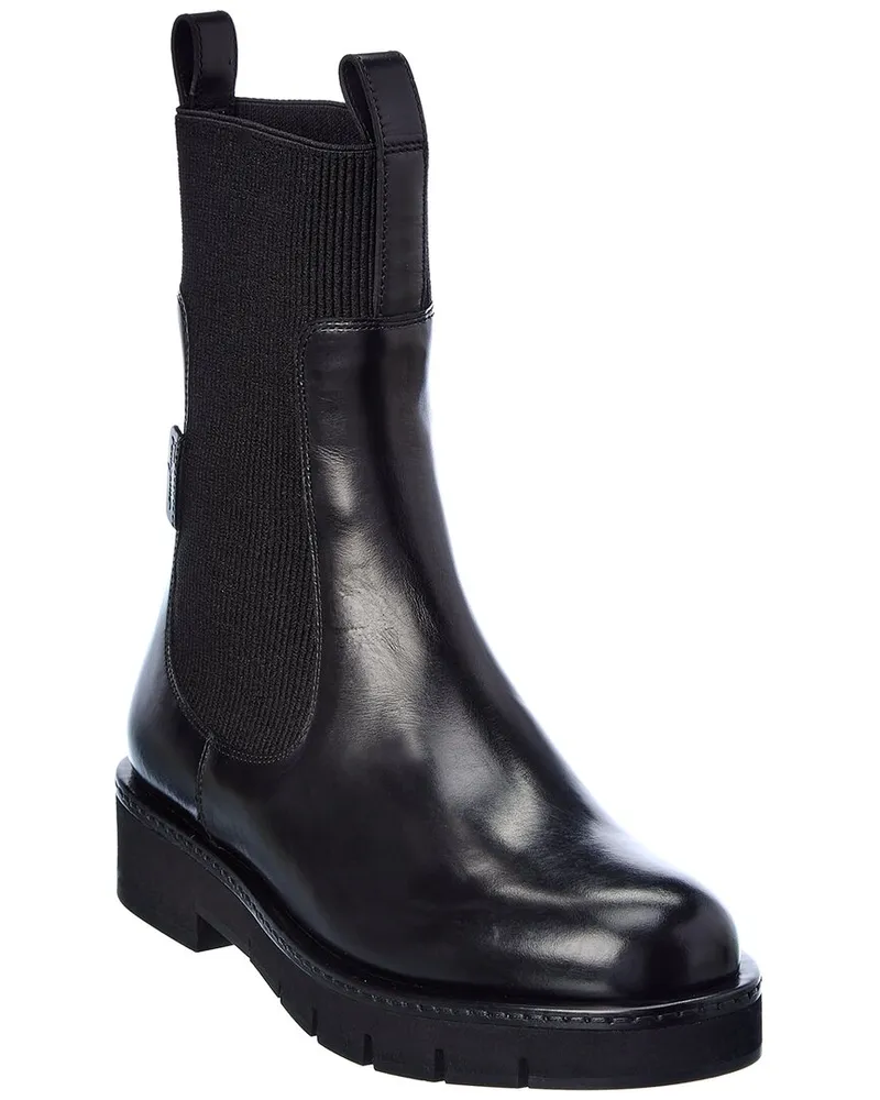 Ferragamo Otello Leather Bootie Black