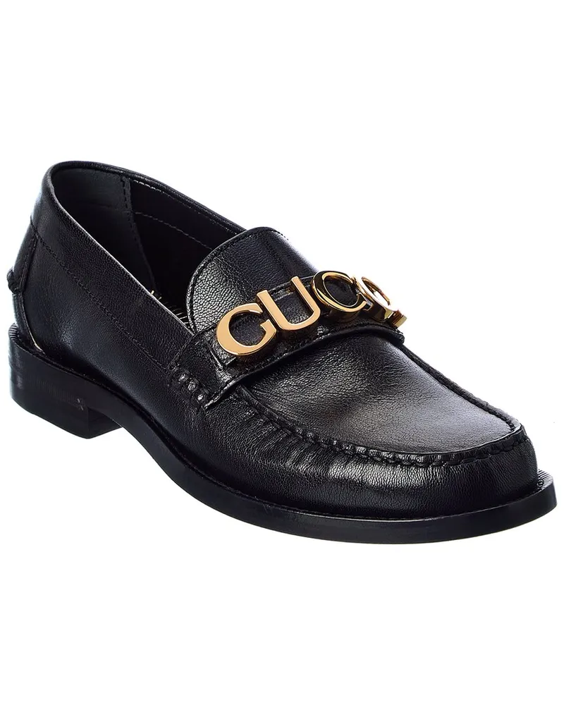 Gucci Logo Leather Loafer Nocolor