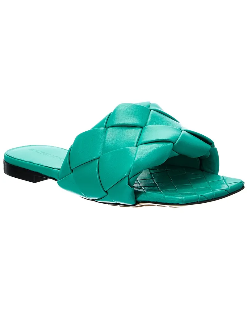 Bottega Veneta The Lido Intrecciato Leather Sandal Green