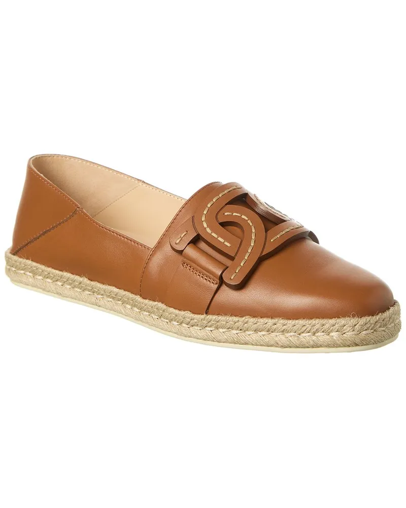 TOD'S TOD’s Gommino Leather Espadrille Brown