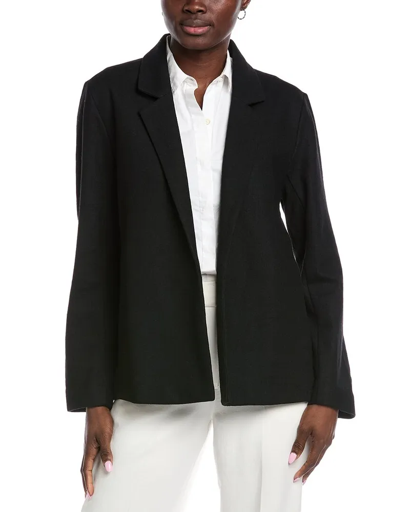 Eileen Fisher Jersey Wool Blazer Black