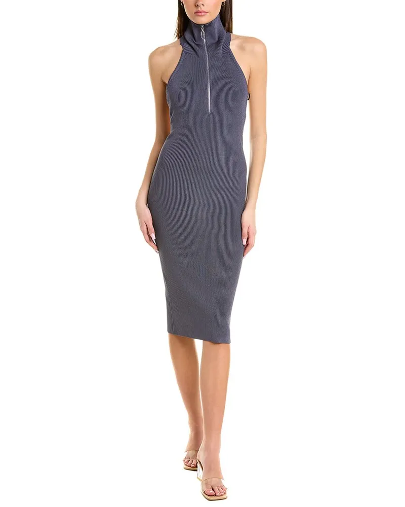 ET OCHS Julia Ribbed Midi Dress Blue