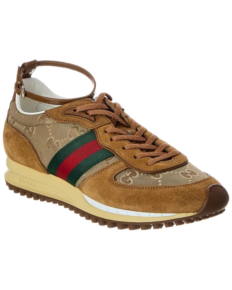 Gucci Re-Motion GG Nylon & Suede Sneaker Brown
