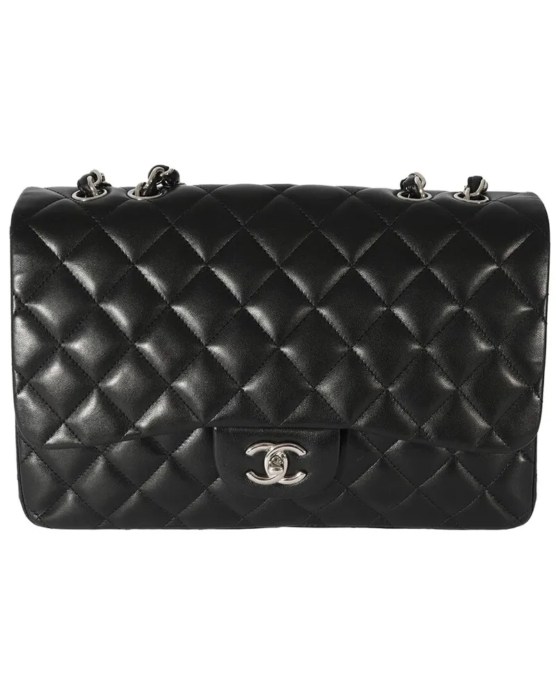 Chanel Black Leather Jumbo Single Flap Bag (Authentic Pre-Loved Nocolor