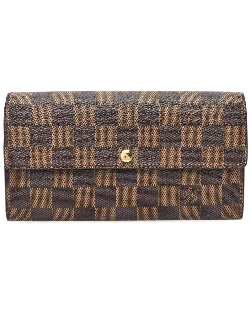 Louis Vuitton Brown Damier Ebene Coated Canvas Sarah Wallet (Authentic Pre-Loved Nocolor