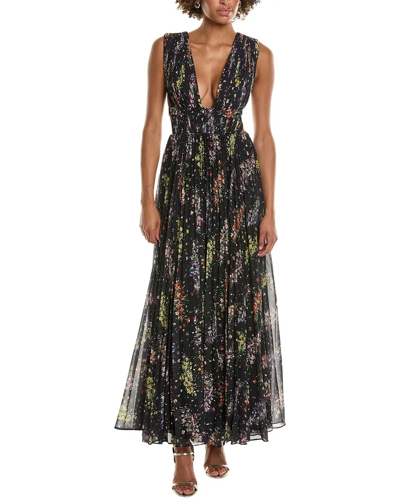 AMUR Valentino Deep-V Gown Black