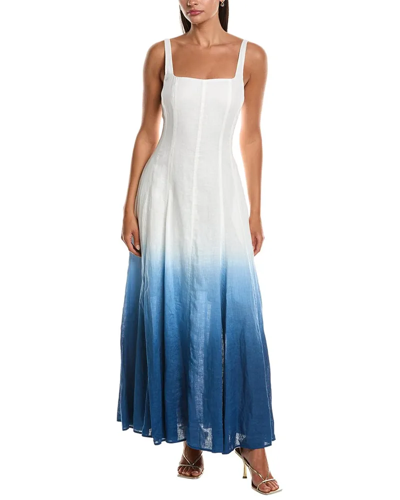 NICHOLAS Athena Linen Midi Dress White