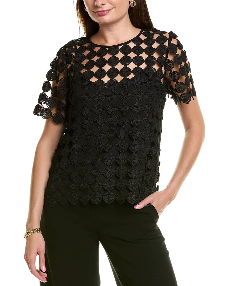 Anne Klein Lace T-Shirt Black
