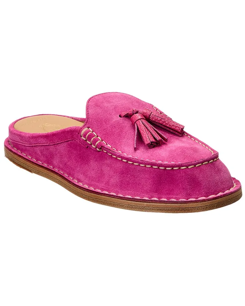 TOD'S TODs Logo Fringed Suede Mule Pink