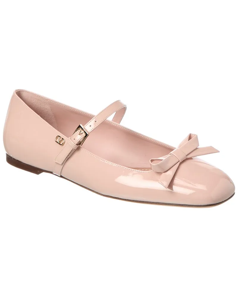 Valentino Garavani Romance Bow Patent Ballet Flat Pink