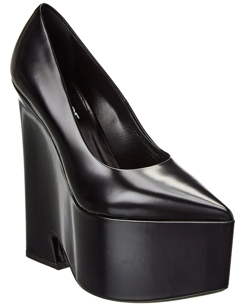 Versace Tempest Leather Platform Pump Black