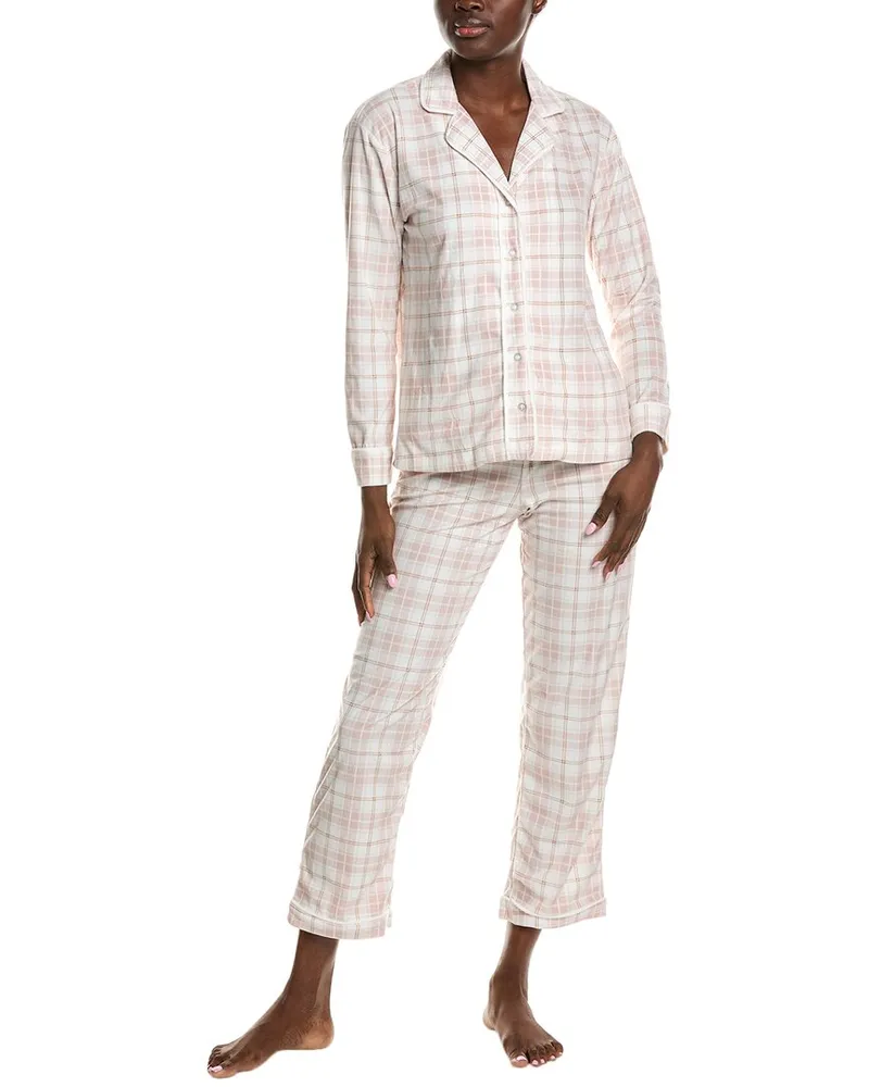 Anne Klein 2pc Shirt & Pant Pajama Set Pink