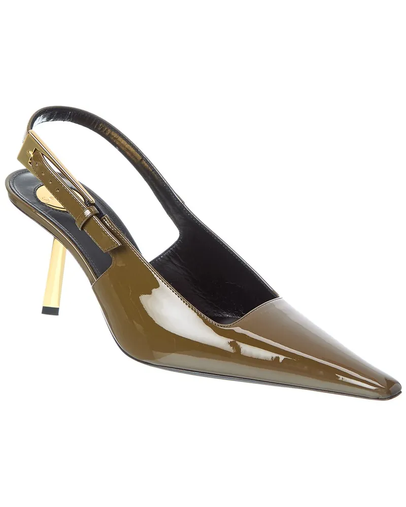 Saint Laurent Lee 75 Patent Slingback Pump Green