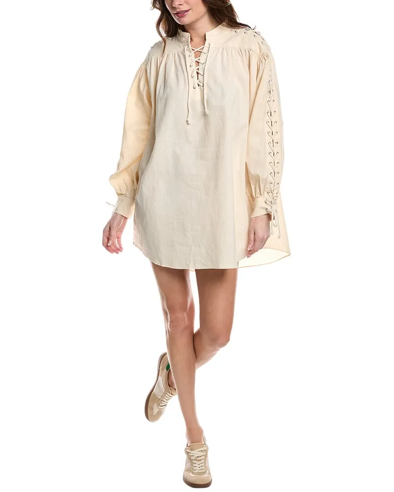 RE/DONE Pirate Linen-Blend Mini Dress White