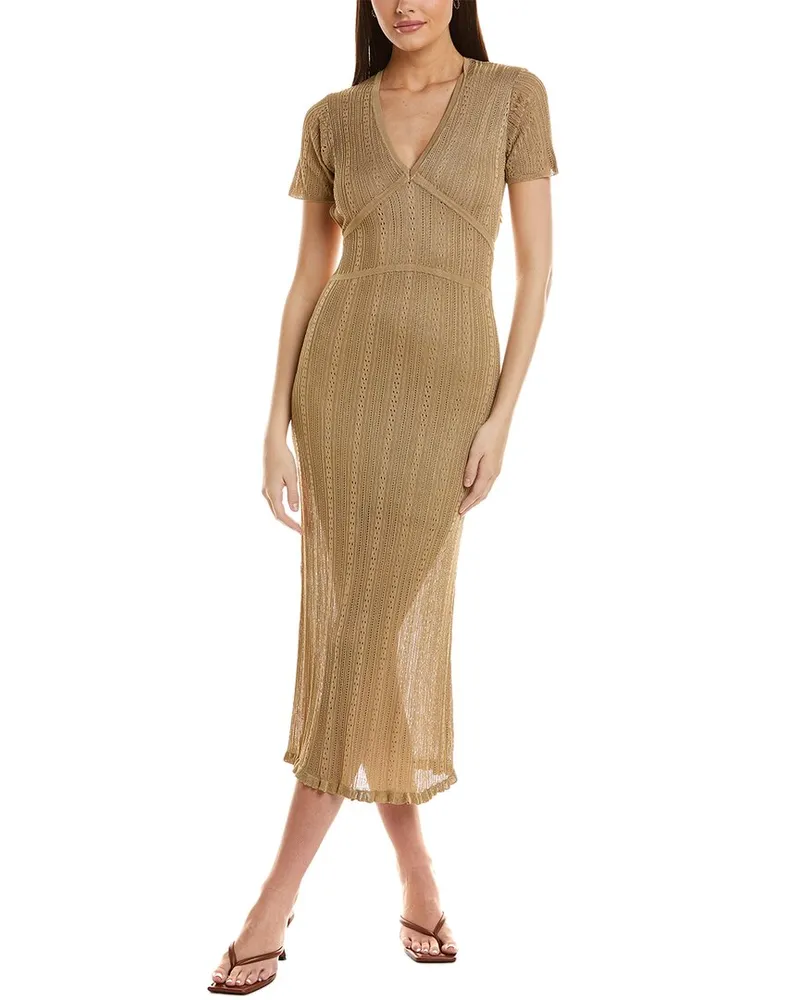 ba&sh Crystiana Maxi Dress Gold