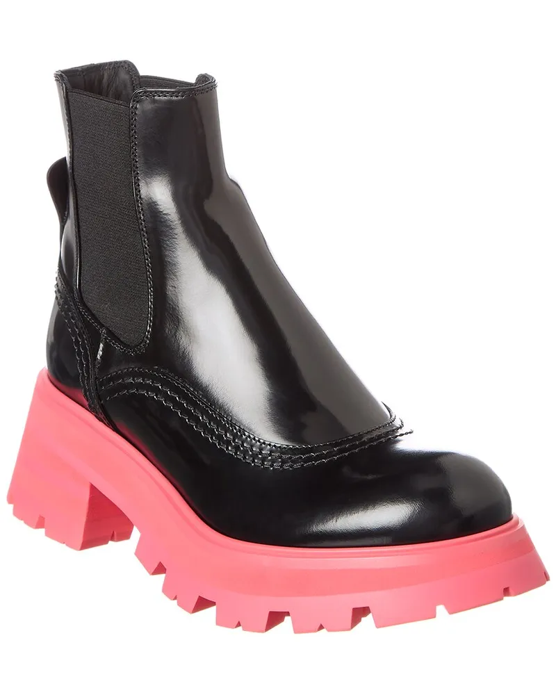 Alexander McQueen Wander Leather Chelsea Boot Black