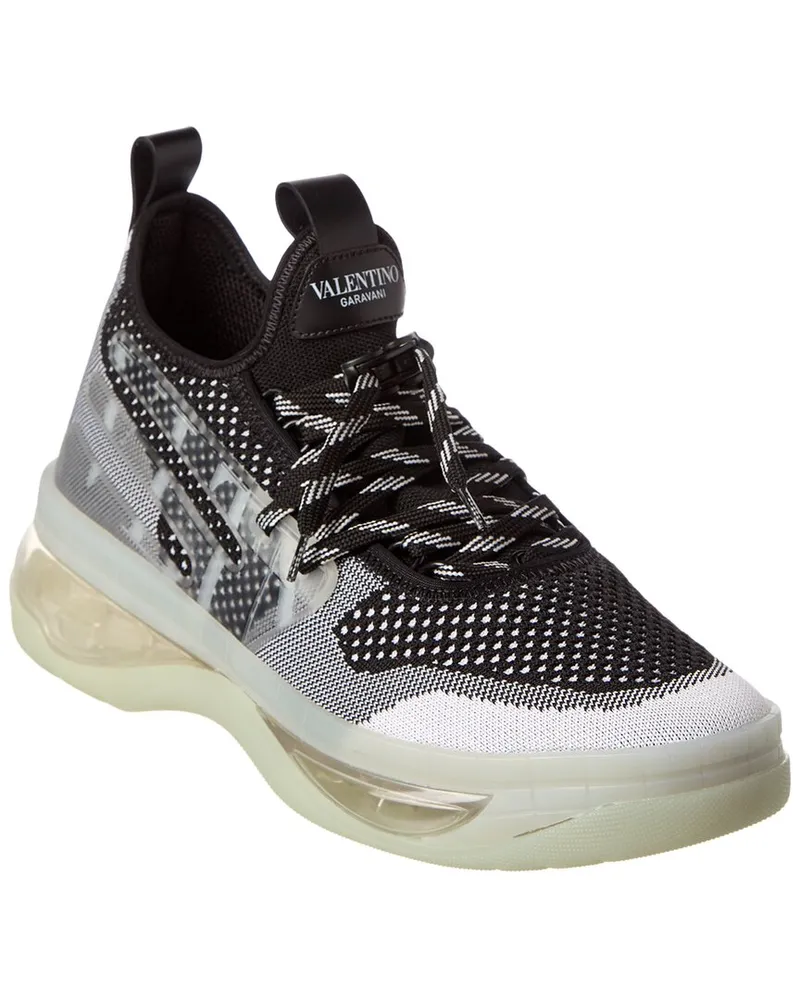 Valentino Garavani Knit & Leather Sneaker Black
