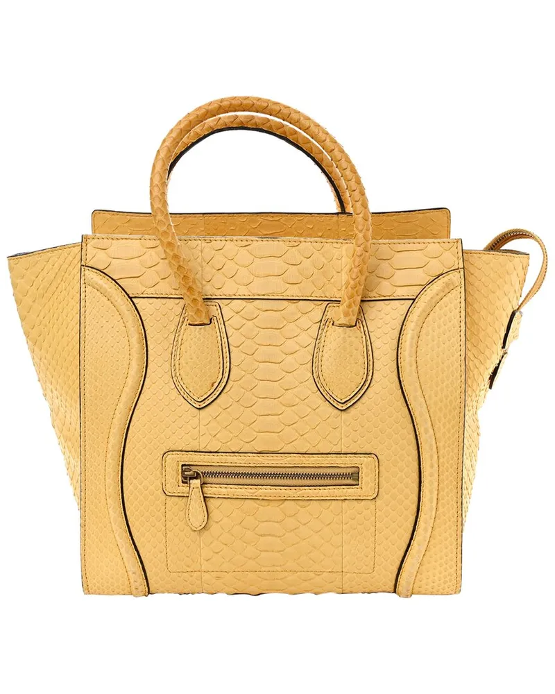 Celine Yellow Snakeskin Mini Luggage (Authentic Pre-Loved Nocolor