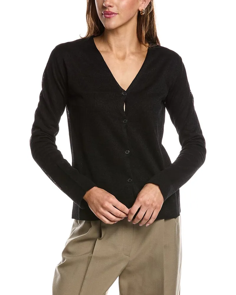 The Row Jheel Linen-Blend Cardigan Black