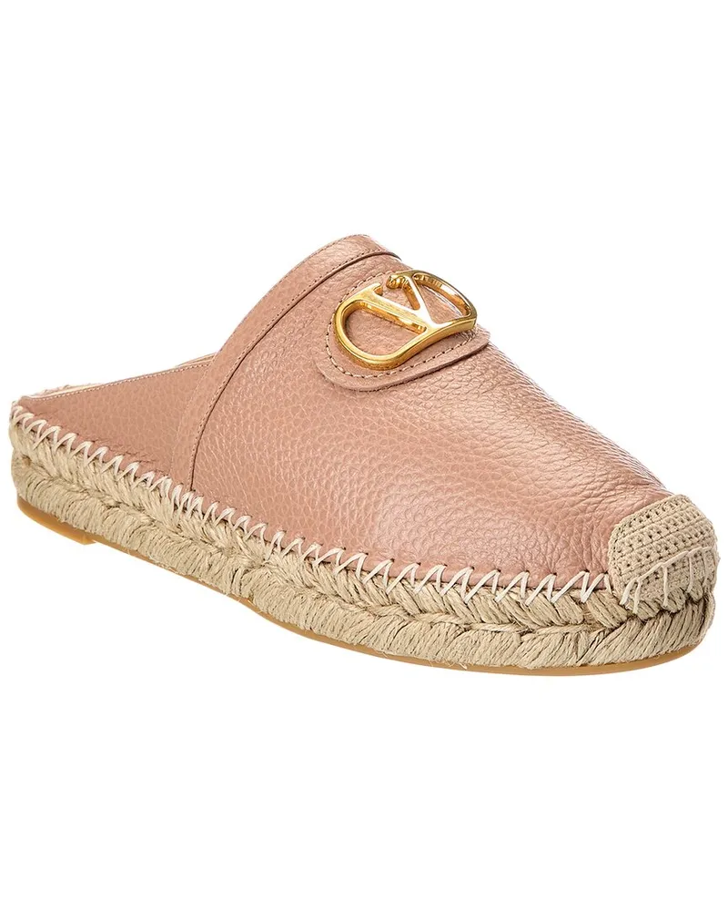 Valentino Garavani VLogo Signature Grainy Leather Mule Pink
