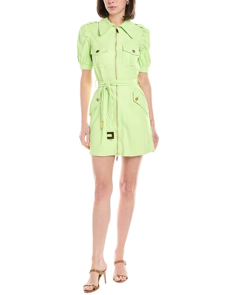 Elisabetta Franchi Front Zip Shirtdress Green