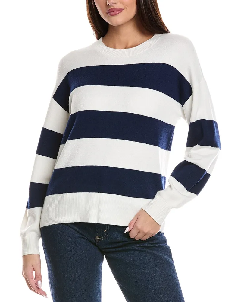 Splendid Libby Stripe Wool-Blend Sweater Blue