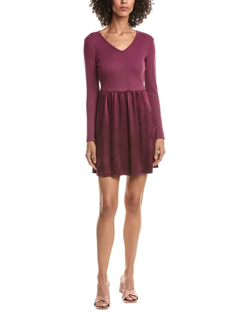 Michael Stars Sutton Mixed Media Midi Dress Purple