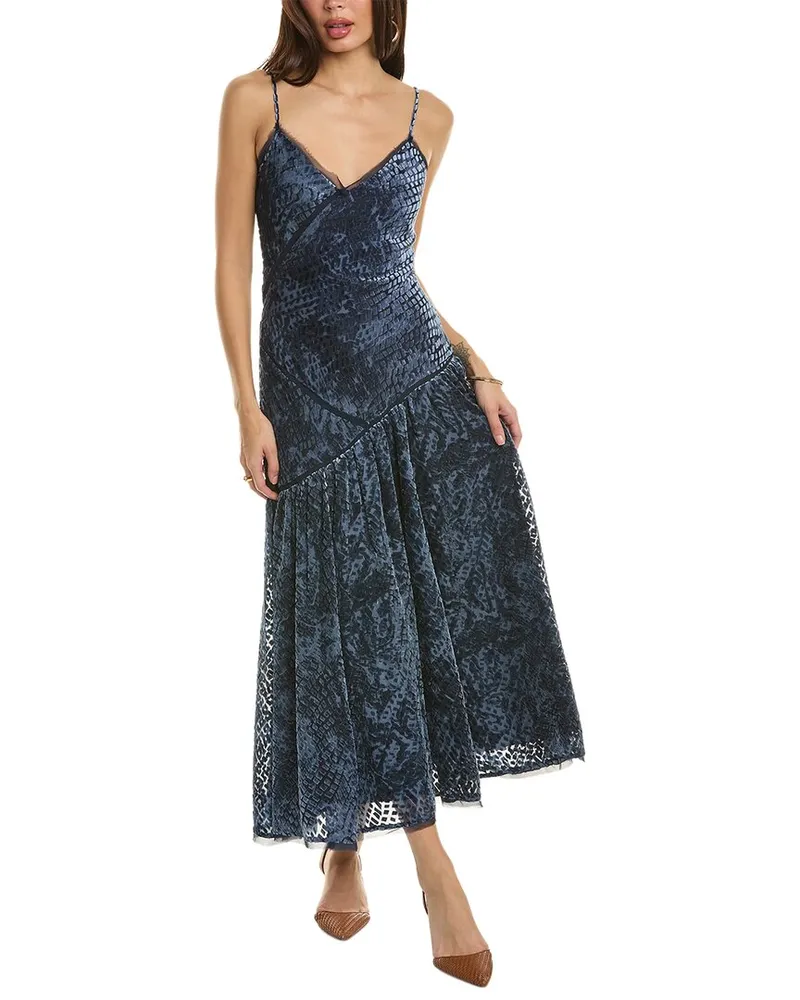 Ulla Johnson Elodie Silk-Blend Midi Dress Navy