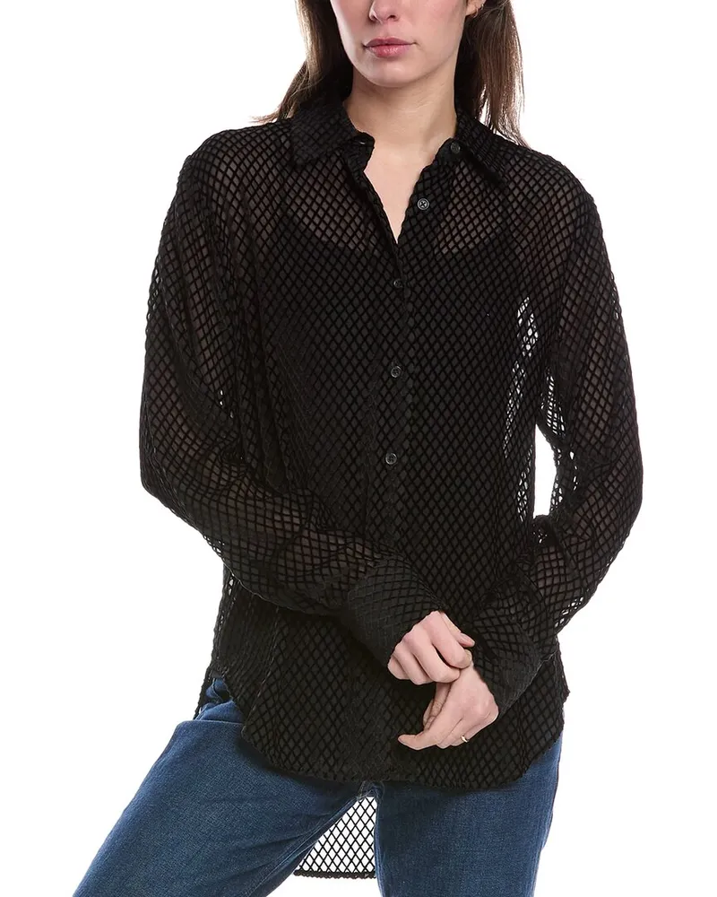 Rag & Bone Lila Burnout Shirt Black