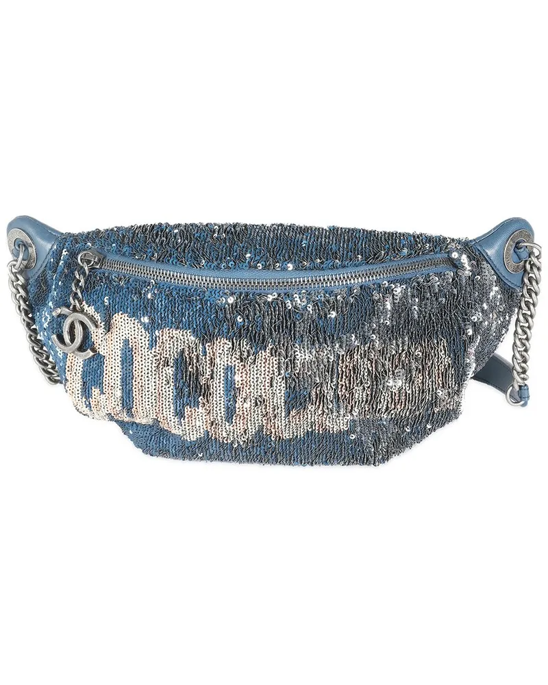 Chanel Blue & Pink Embellished Sequin Coco Cuba Waist Belt Bag (Authentic Pre-  Loved Nocolor