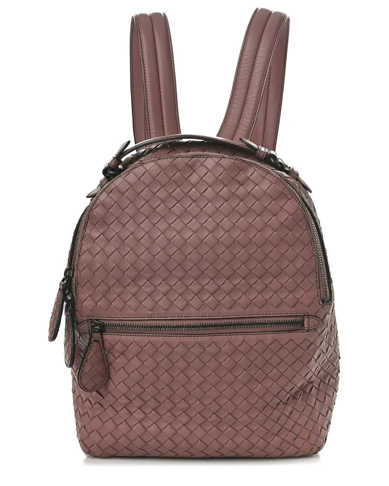 Bottega Veneta Bois de Rose Intrecciato Leather Backpack (Authentic Pre-Loved Nocolor