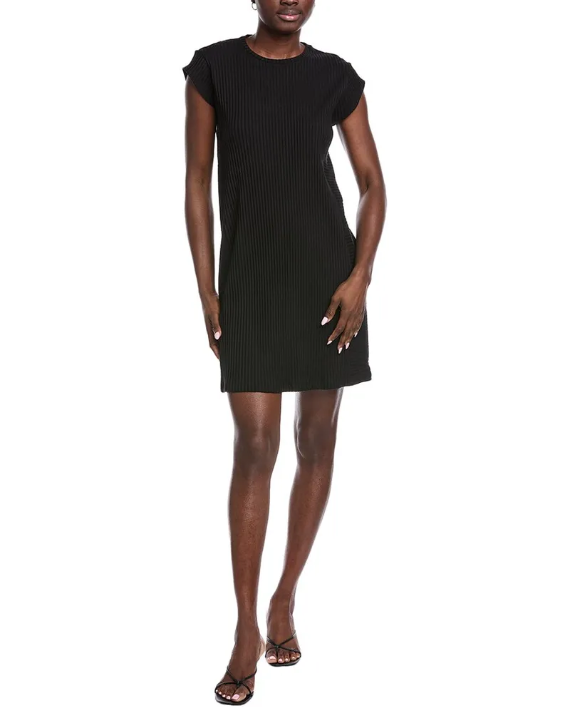 Eileen Fisher Petite Round Neck Shift Dress Black