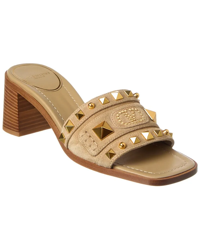 Valentino Garavani VLogo 60 Suede Sandal Beige