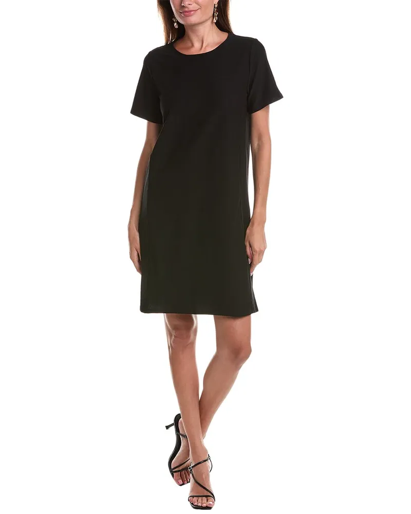 Eileen Fisher Jewel Neck Mini Dress Black