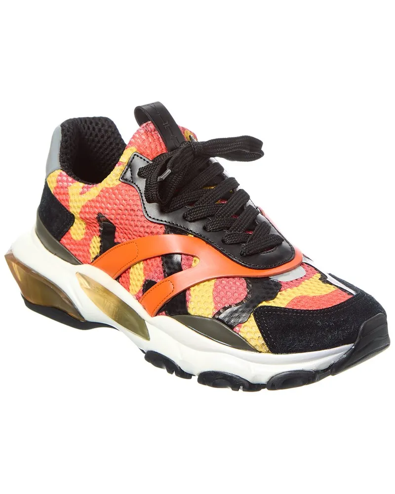 Valentino Garavani VLTN Mesh & Leather Sneaker Orange