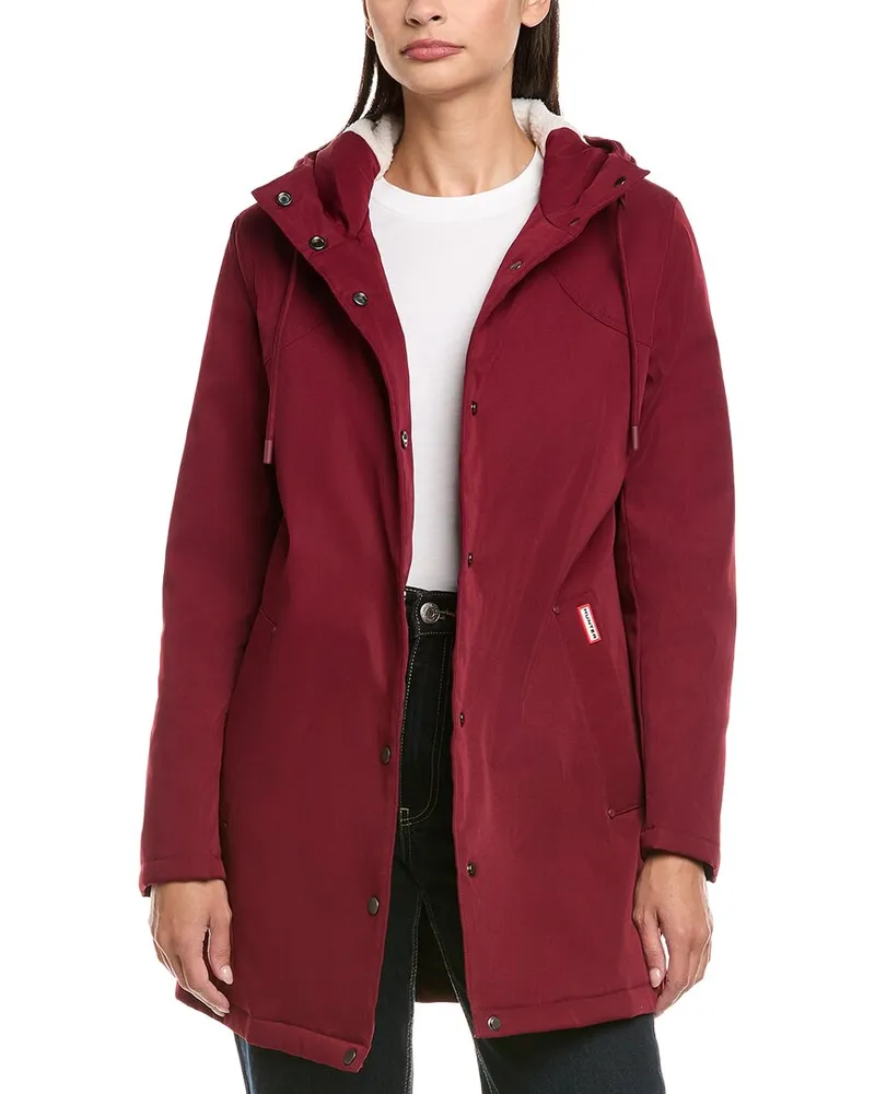 Hunter Billie Hooded Rain Coat Red