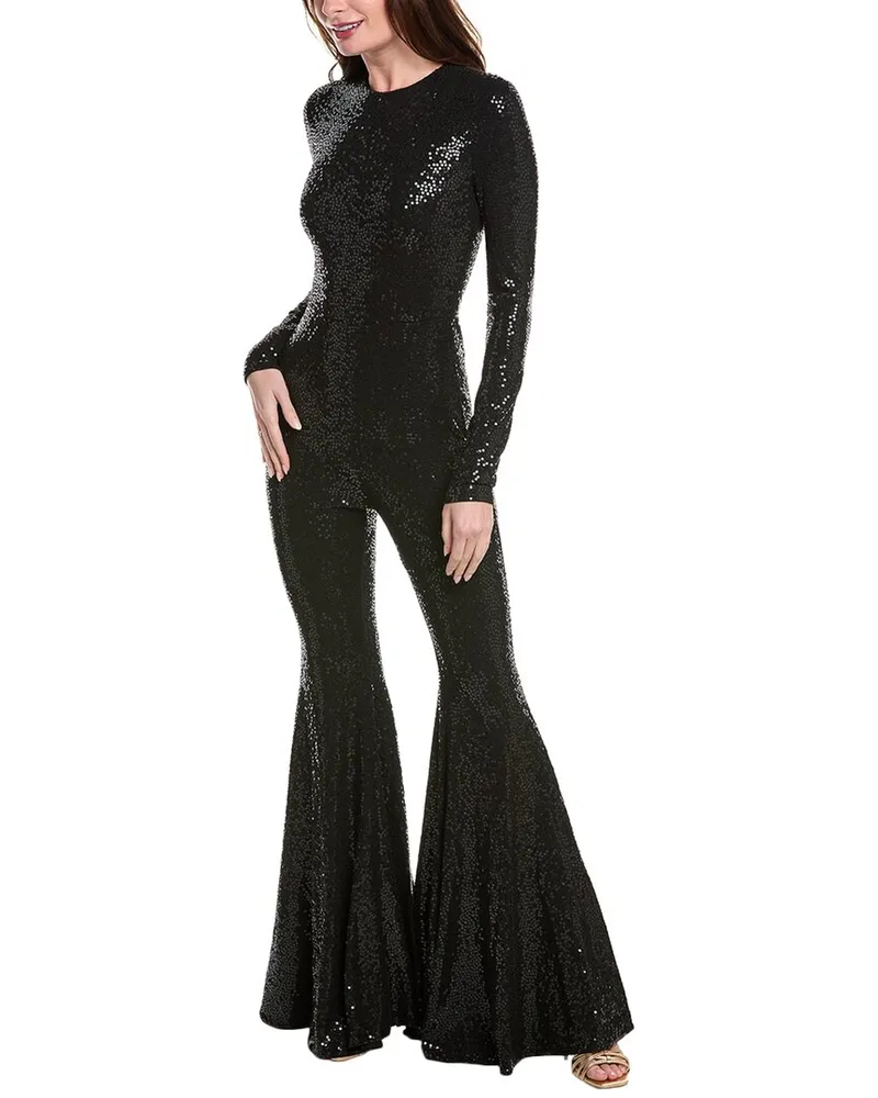 Michael Kors Sequin Flare Jumpsuit Black
