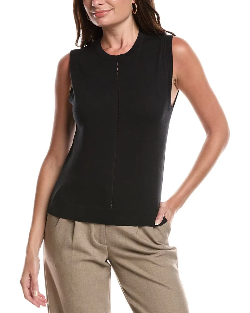 ST. JOHN Fine Gauge Shell Top Black