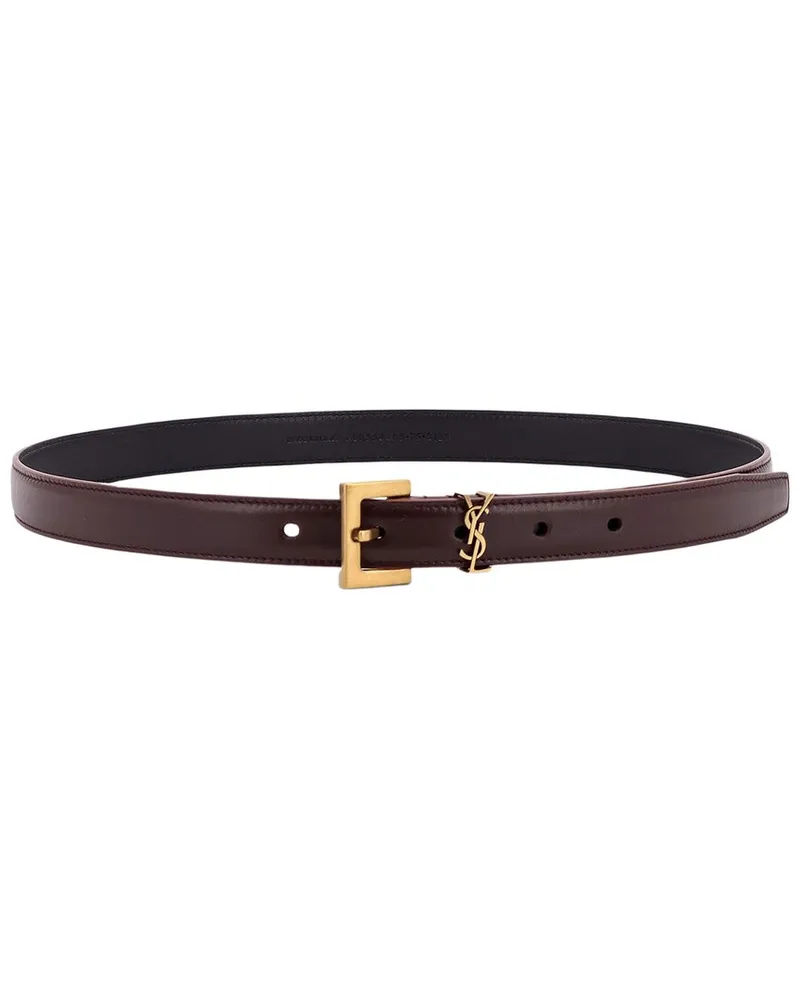 Saint Laurent Leather Belt Brown
